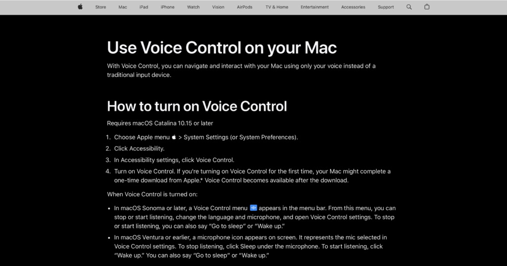 Voice Control Apple